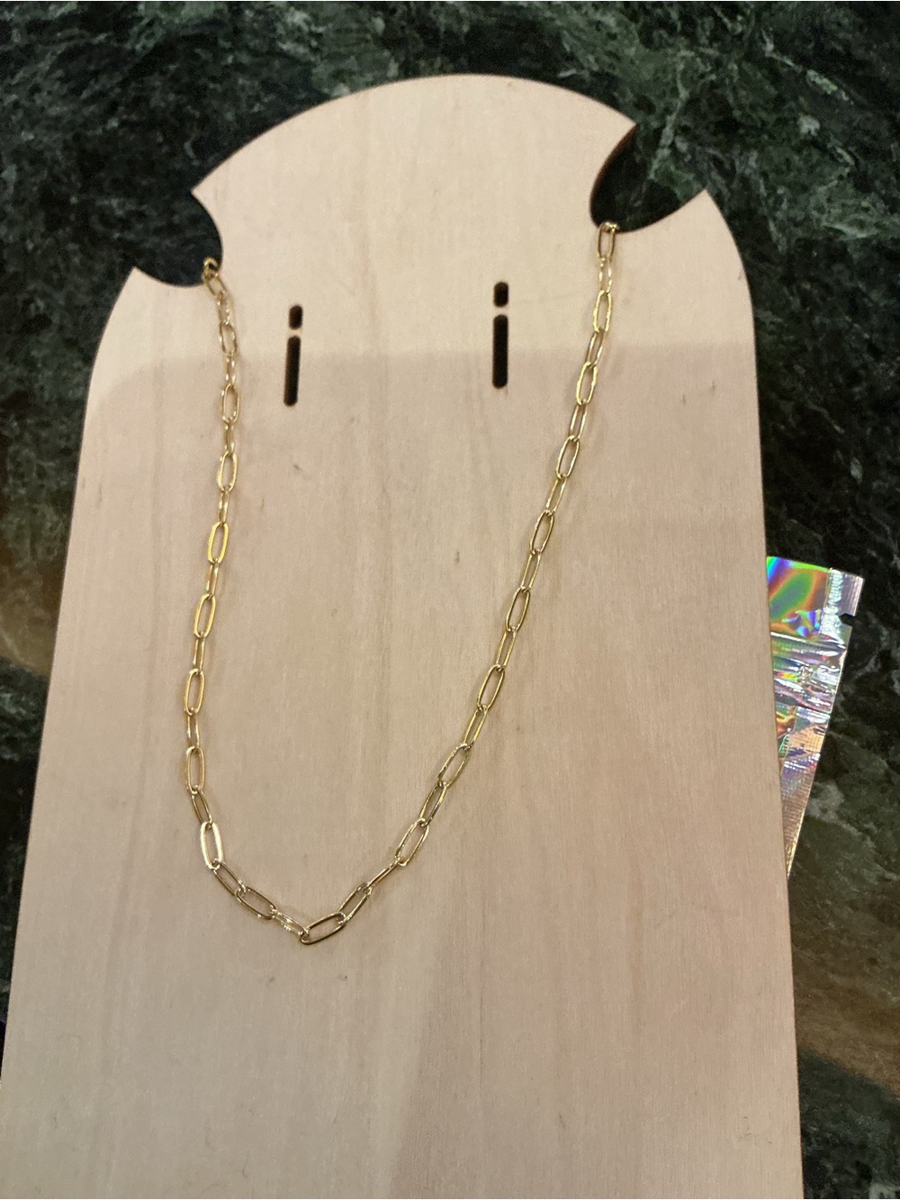⭐ Gold Tone Paperclip Chain Necklace Minimalist Chunky Link Choker